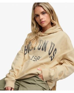 Superdry Athletic Essentials Hoodie Relaxed Pasvorm - Naturel