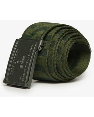Superdry Logo Debossed Webbing Belt - Green