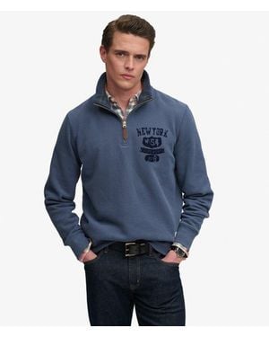 Superdry & Co Tonal Half Zip Sweatshirt - Blue