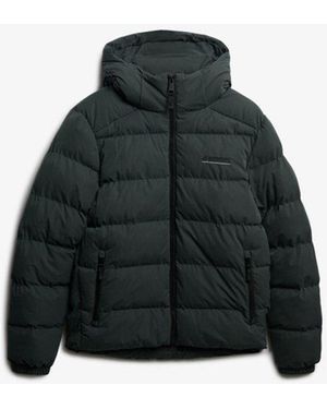 Superdry & Co Hooded Microfibre Sport Puffer Jacket - Black