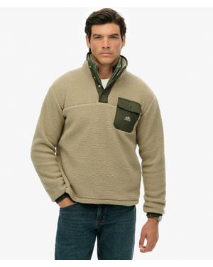 Superdry & Co Fuji Popper Neck Fleece - Green