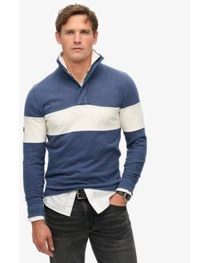Superdry & Co Classic Rugby Half Zip Top - Blue