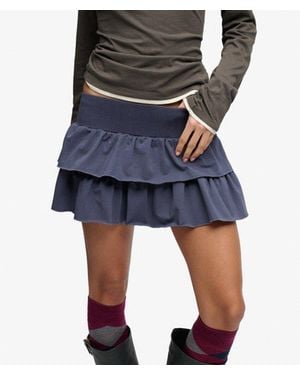 Superdry Bench X & Co Bench Low Rise Tiered Skirt - Blue