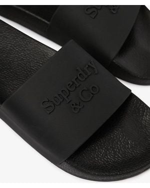 Superdry & Co Company Logo High Build Sliders - Black