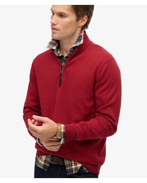 Superdry & Co Essentials Cotton Half Zip Jumper - Red