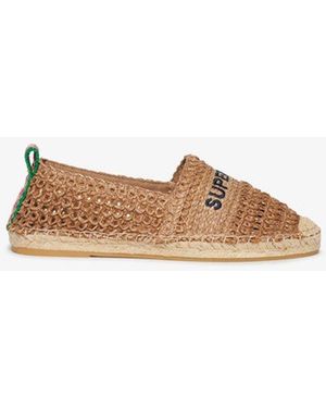 Superdry & Co Raffia Espadrille Embroidered Shoe - Natural