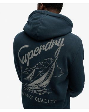 Superdry & Co Lo-fi Dockside Embroidered Hoodie - Blue