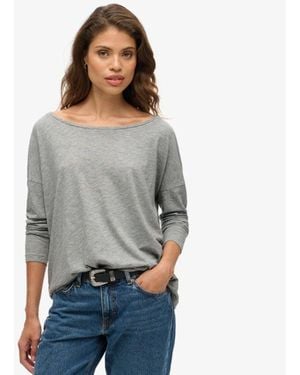 Superdry & Co Long Sleeve Jersey Top - Grey