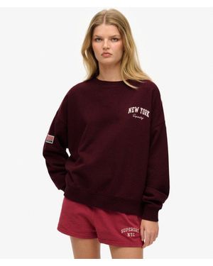 Superdry Athletic Essentials Relaxed Crew Sweatshirt - Red