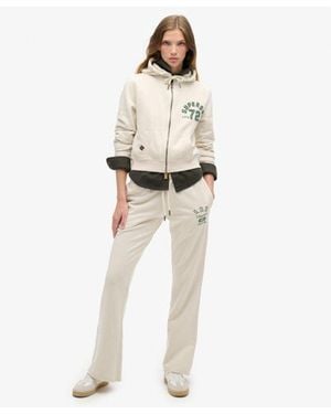 Superdry & Co Athletic Essentials Low Rise Flare joggers - Natural