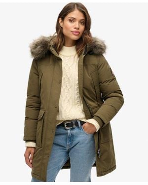 Superdry Everest Faux Fur Parka Coat - Natural