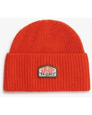 Superdry Trucker Knitted Beanie Hat - Red