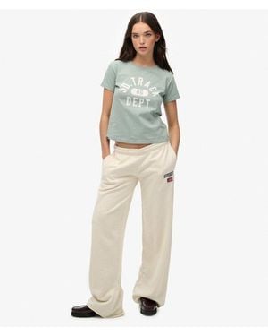 Superdry & Co Athletic Essentials Wide Leg joggers - Natural