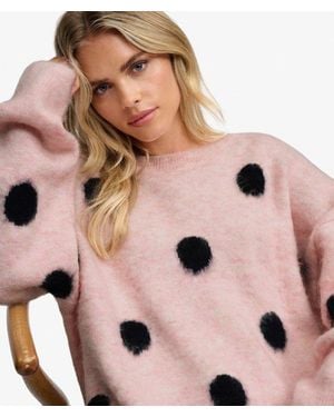 Superdry & Co Brushed Polka Dot Sweater - Pink