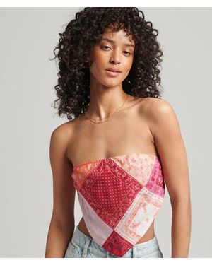 Superdry & Co Vintage Bandana Off Shoulder Top - Red