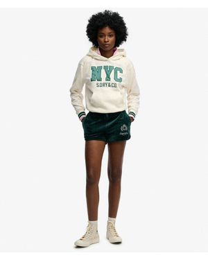 Superdry Country Club Velour Shorts - White