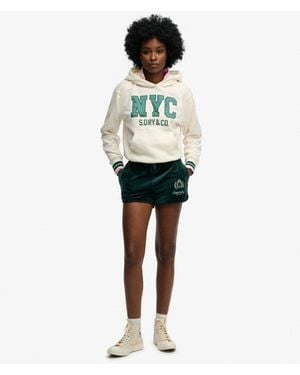 Superdry Country Club Velour Shorts - White