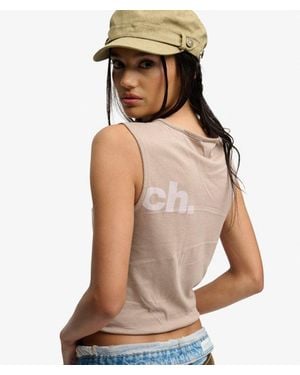 Superdry Bench X & Co Bench Fitted Layer Tank Vest - Natural