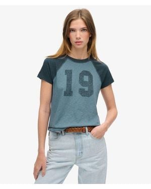 Superdry & Co Athletic Essentials Raglan Fitted T-shirt - Blue