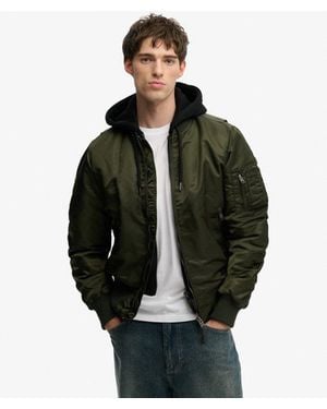Superdry Hooded Ma1 Bomber Jacket - Green