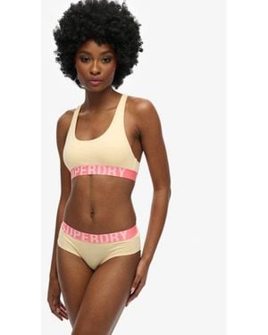 Superdry Organic Cotton Large Logo Hipster Briefs Pale Marl - Yellow