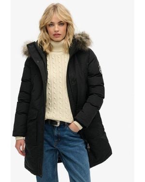 Superdry & Co Everest Faux Fur Parka Coat - Black