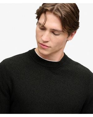 Superdry Homme Pull Texture Knit Coupe Décontractée Taille - Noir