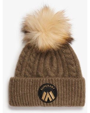 Superdry & Co Cable Luxe Knit Beanie Hat - Natural