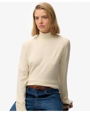 Superdry & Co Classic Turtle Neck Jumper - Natural