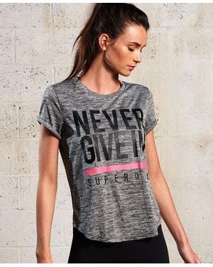 Superdry Sd Sport Fitspiration T-Shirt Dark Marl - Gray