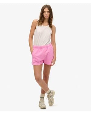 Superdry Essential Logo Garment Dye Shorts - Pink