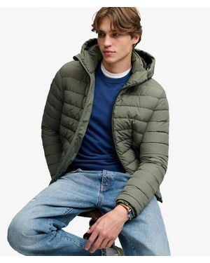 Superdry & Co Fuji Midweight Gewatteerde Jas Met Capuchon - Blauw