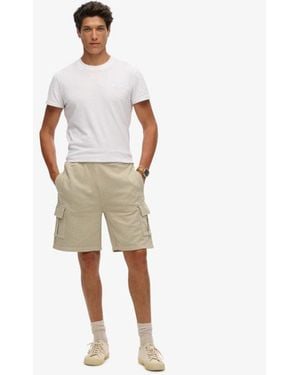 Superdry Classic Contrast Stitch Cotton Cargo Shorts - Natural