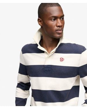 Superdry & Co Athletic Stripe Rugby Top - Blue