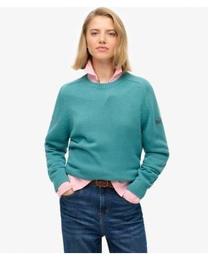 Superdry & Co Slouchy Knitted Crew Jumper - Blue