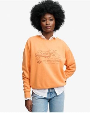 Superdry Industry Worker Losse Crew Sweatshirt - Oranje