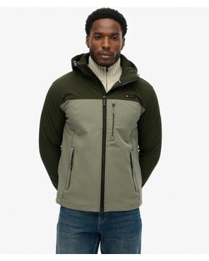 Superdry & Co Hooded Softshell Colourblock Jacket - Green