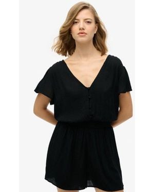 Superdry Short Sleeve Playsuit - Black