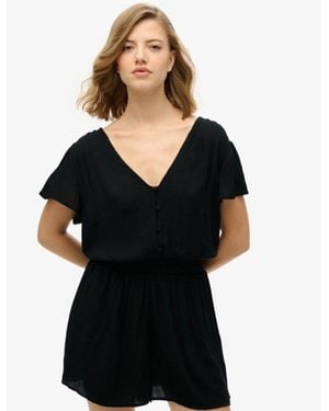 Superdry Femme Combi-Short Imprimé À Manches Courtes Taille - Noir