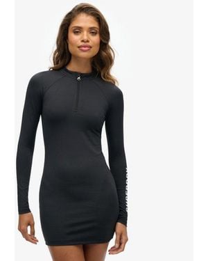 Superdry Longsleeve Bodycon Mini Dress - Blue