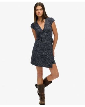 Superdry & Co Athletic Essentials Wrap Dress - Blue