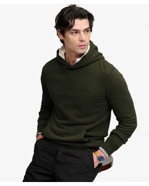 Superdry Company Logo Embossed Hoodie - Black