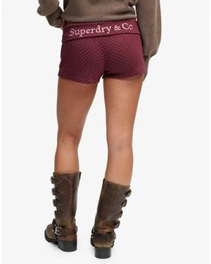 Superdry & Co Polka Dot Jersey Shorts - Red