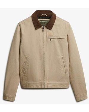 Superdry & Co Cord Collar Quilt Ranch Jacket - Natural