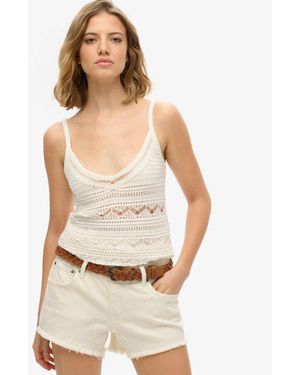 Superdry & Co Crochet Cami Top - Natural