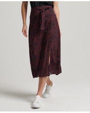 Superdry Studios Midi Skirt Dash Floral - Red