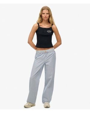 Superdry & Co Organic Cotton Stripe Elasticated Trousers - Blue