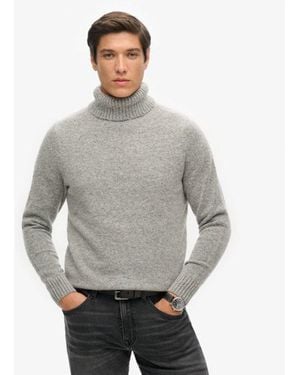 Superdry Brushed Roll Neck Jumper - Grey