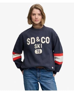 Superdry & Co Aspen Athletics Preppy Ski Sweatshirt - Blue