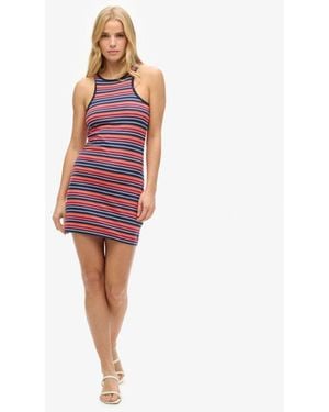 Superdry & Co Vintage Stripe Racer Dress - Red